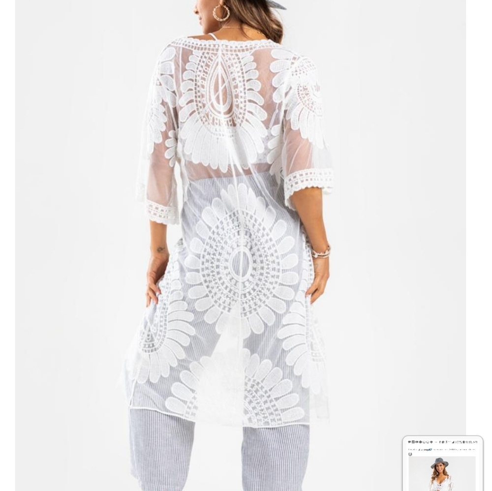 Francesca's lace Kimono Duster - Picture 2 of 6